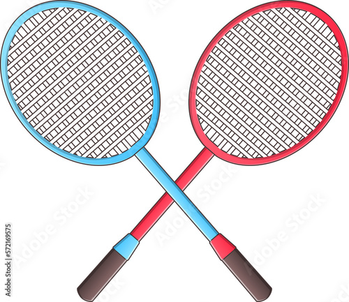 two badminton racket object png