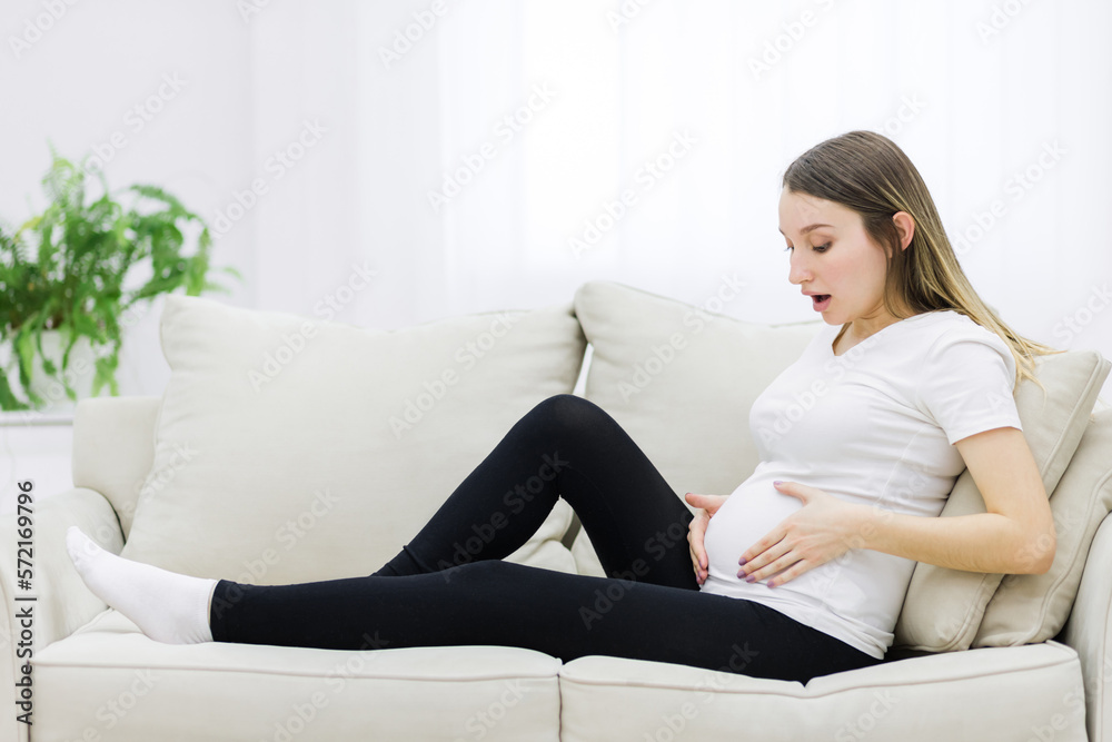 Future mother is excited about her pregnancy. Future mother is excited about her pregnancy.