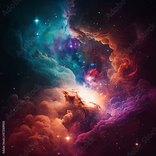 Space abstract galaxy formation nebula background generative ai