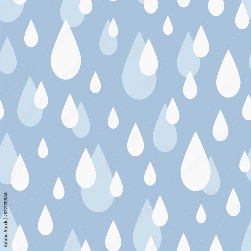 White raindrops on blue background. Abstract vector seamless pattern. White raindrops on blue background. Abstract vector seamless pattern.
