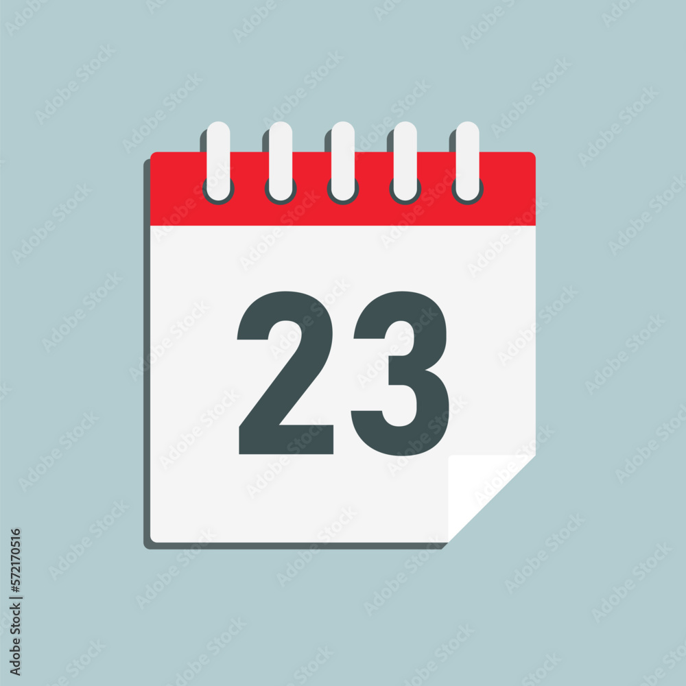 Icon page calendar day - number 23