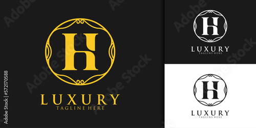 initial H logo design elegant template