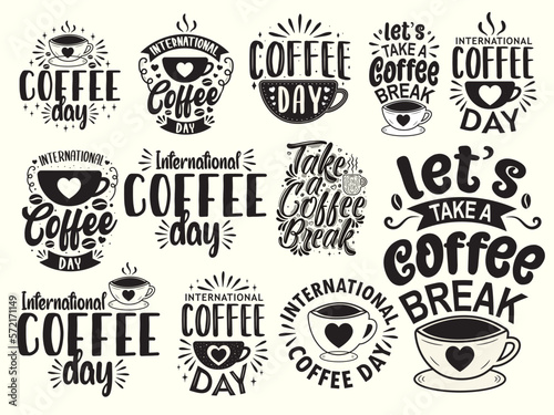 Coffee quotes vector typography coffee bundle design Coffee quotes SVG cut files bundle, quotes t shirt designs bundle.