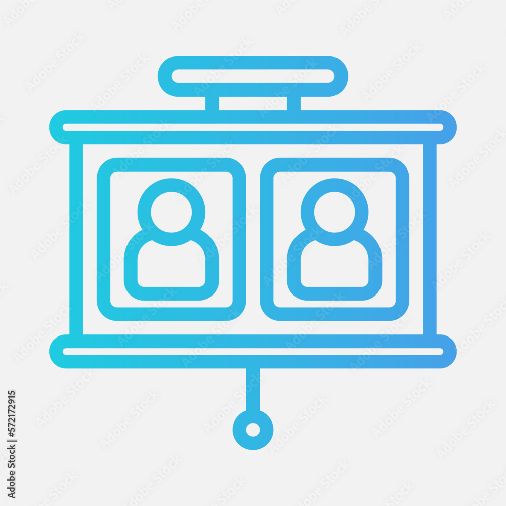 Conference presentation icon in gradient style, use for website mobile app presentation Conference presentation icon in gradient style, use for website mobile app presentation
