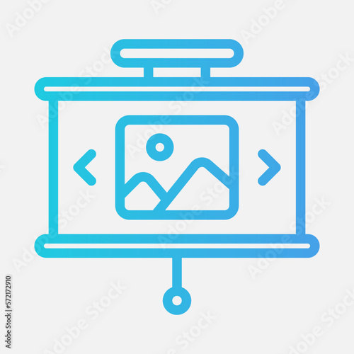 Gallery presentation icon in gradient style, use for website mobile app presentation