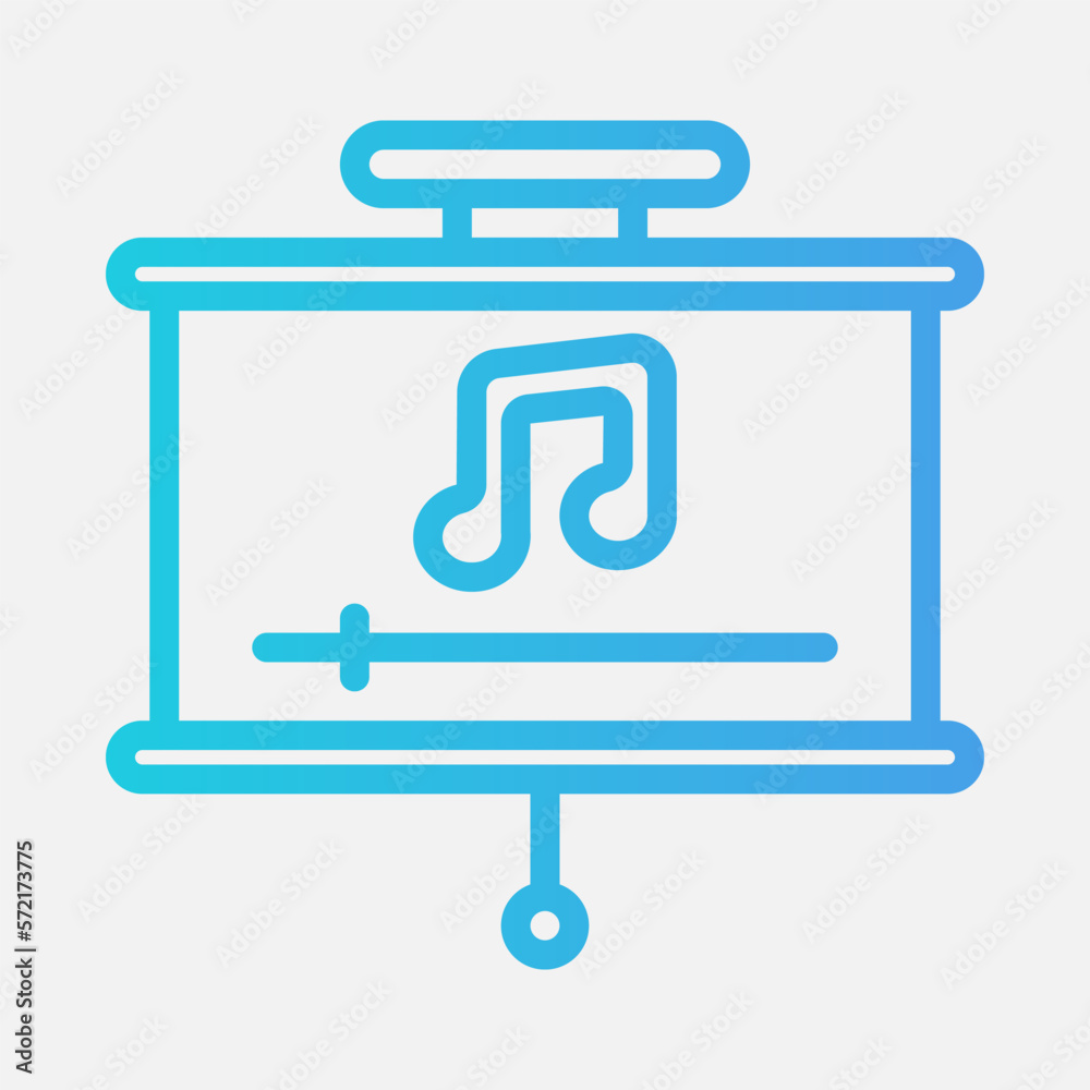 Music player presentation icon in gradient style, use for website mobile app presentation Music player presentation icon in gradient style, use for website mobile app presentation