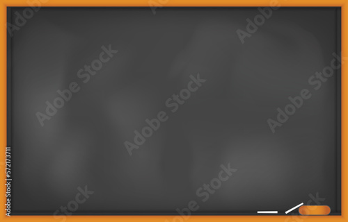 realistic black or green chalkboard in wooden frame isolated.