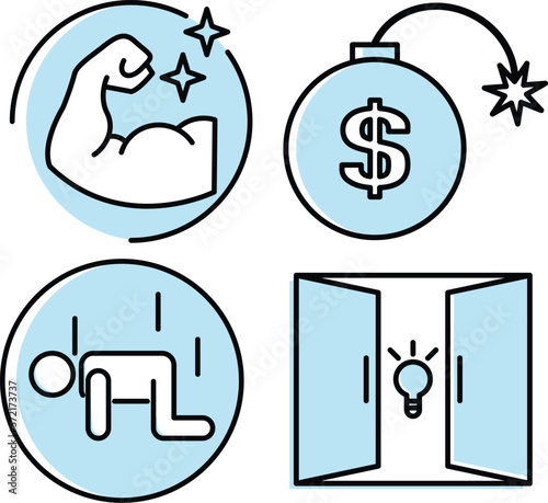 Set of SWOT icon