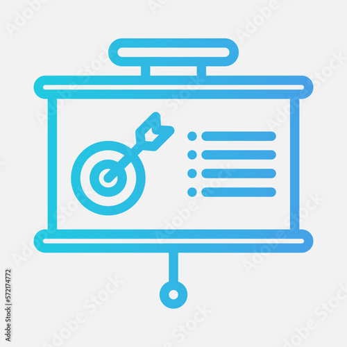 Goals presentation icon in gradient style, use for website mobile app presentation