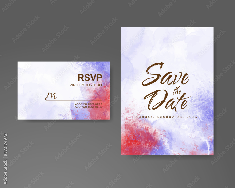 Wedding invitation with abstract watercolor background Wedding invitation with abstract watercolor background