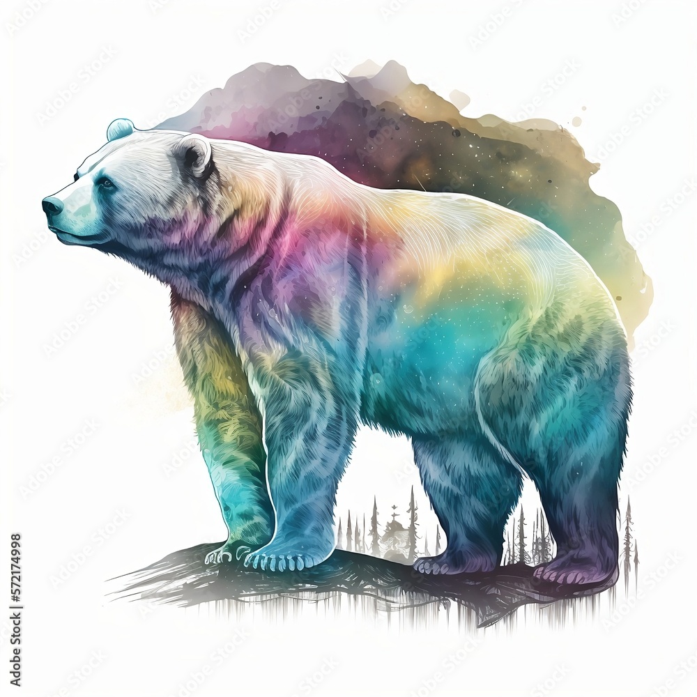 bear watercolor painting Stock Illustration | Adobe Stock
