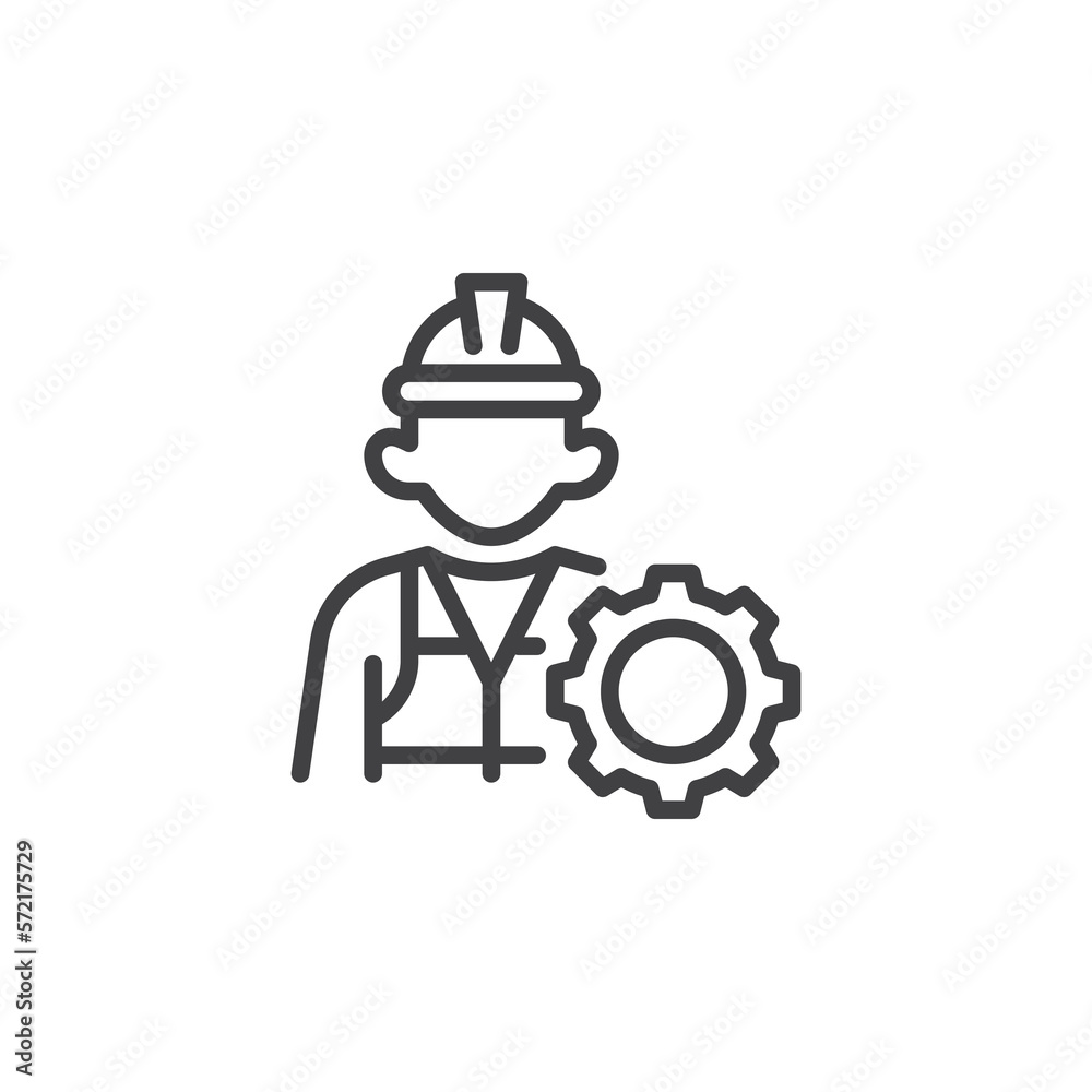 Engineer, mechanic line icon Engineer, mechanic line icon