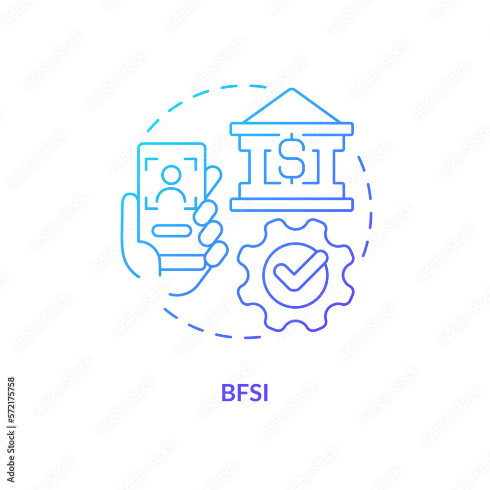 BFSI blue gradient concept icon. Banking services. Version control ...