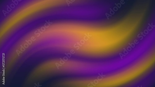Bright purple and yellow gradient background texture. Seamless loop 4k animation on liquid surface. Motion and background design concept. Moving dynamic waves rendering 3d