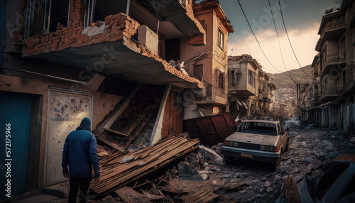 Earthquake in Turkey, Tragedy in Turkey Generative ai © Oleksii Frolov