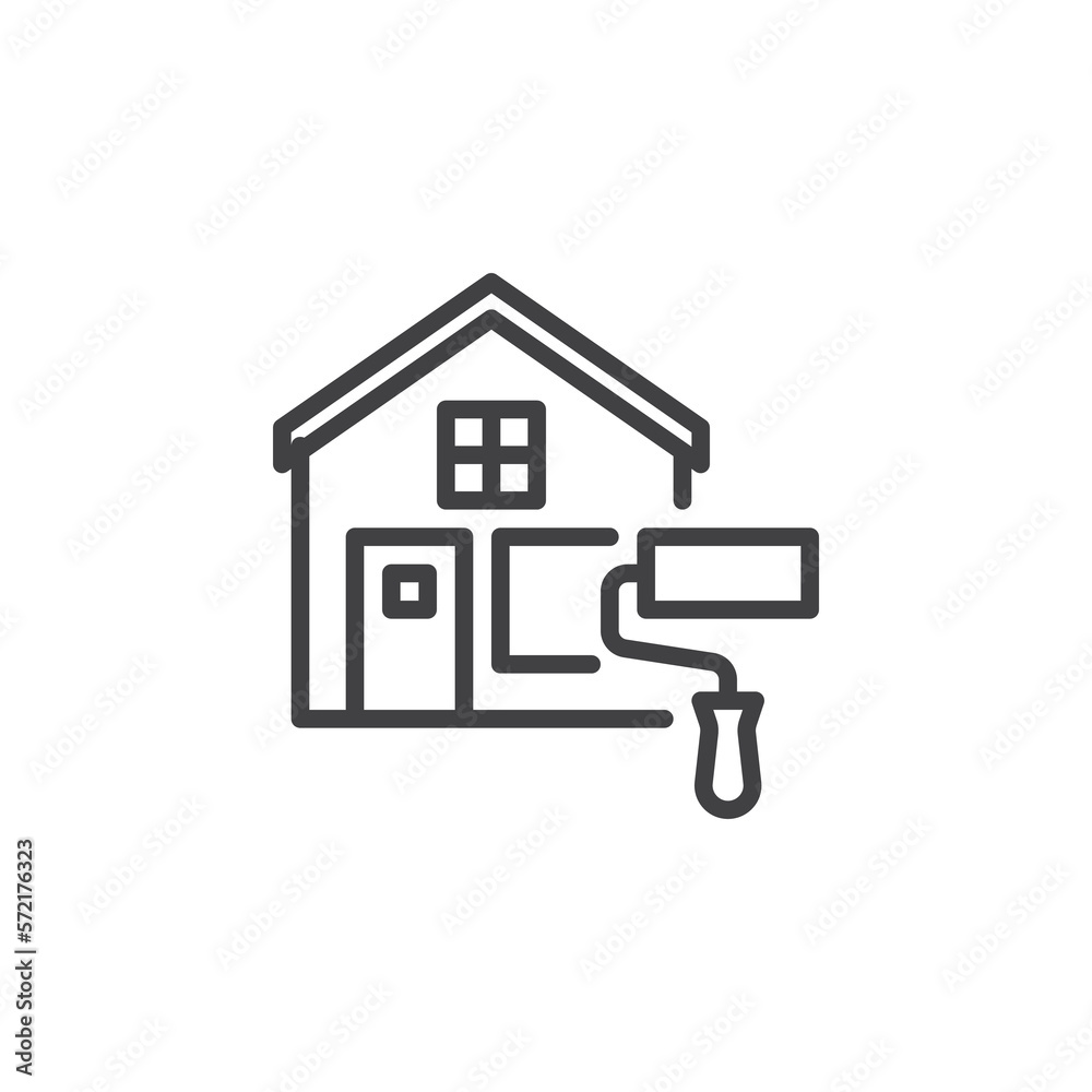 House painting service line icon House painting service line icon