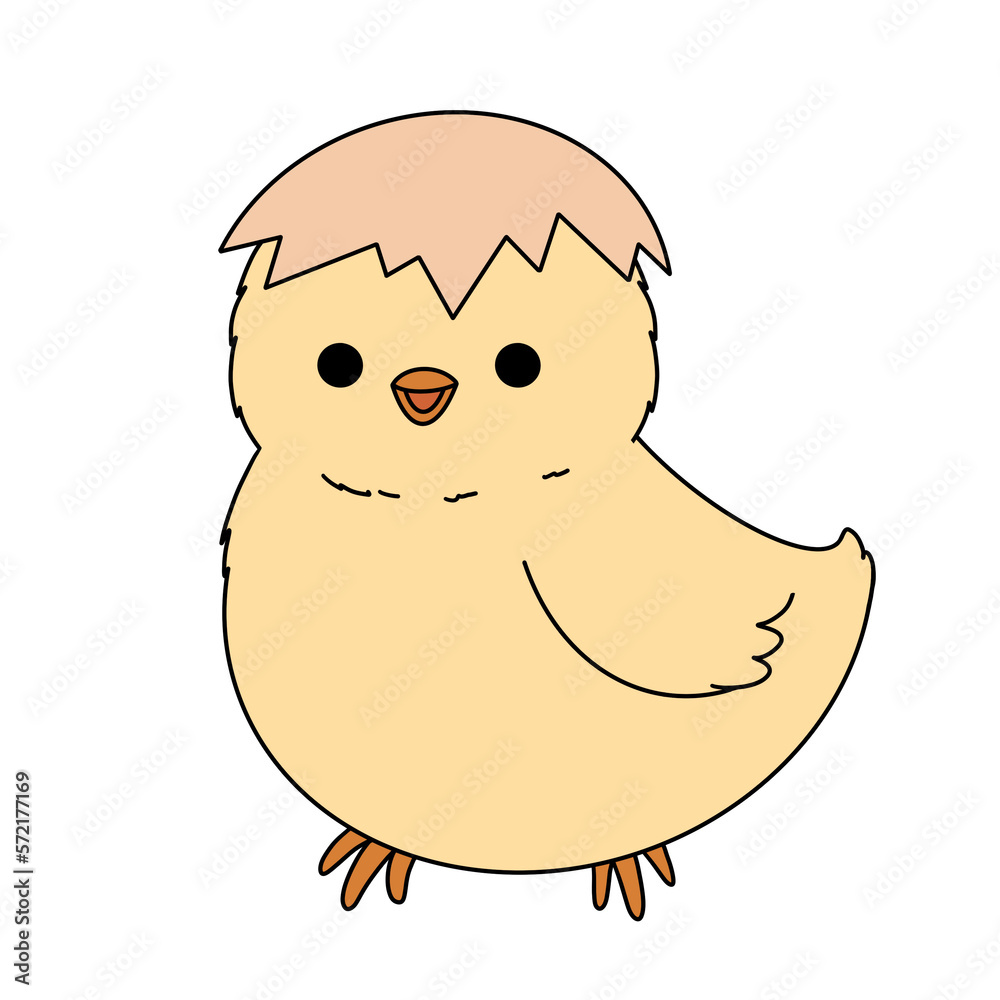 Cute Easter chick color illustration. Cute Easter chick color illustration.