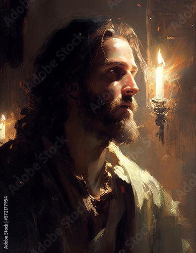 Illustration of Jesus created with Generative AI Technology