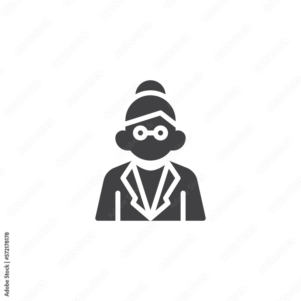 Female scientist vector icon Female scientist vector icon