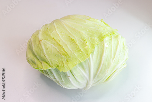 Cabbage isolated on white background. Cabbage on white background.