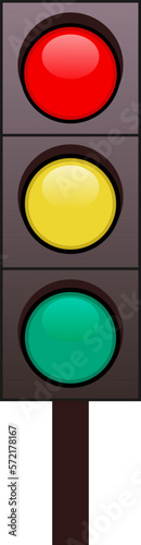 Traffic light sign on isolated white background. Vector illustration. 