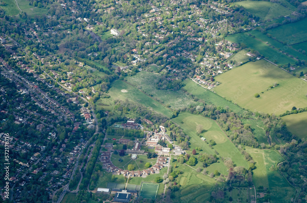 Aerial View of Rickmansworth, Hertfordshire with the Royal Masonic School for Girls