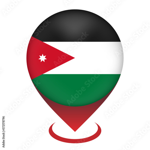 Free Download Map pointer with contry Jordan. Jordan flag. Vector illustration. - GFXLoad