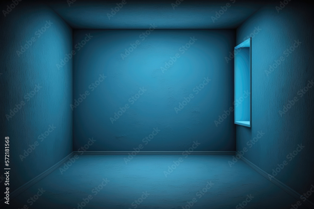 Abstract Luxury blue gradient wall and empty studio room background Generative AI Abstract Luxury blue gradient wall and empty studio room background Generative AI