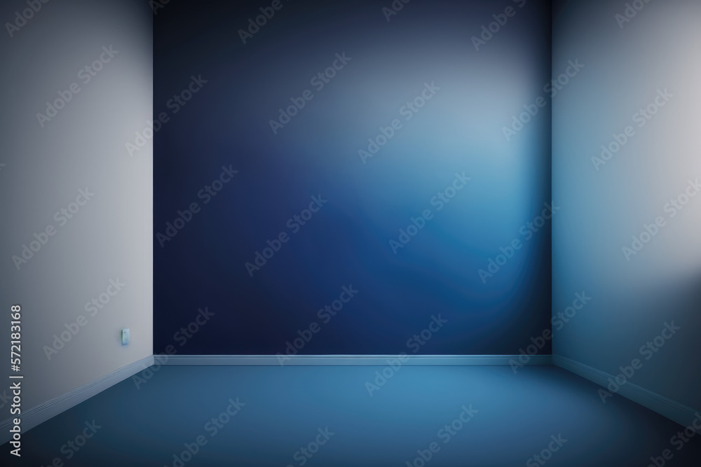 Obraz premium Abstract Luxury blue gradient wall and empty studio room background Generative AI