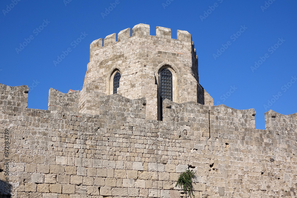 Wachurm an der Stadtmauer von Rhodos-Stadt