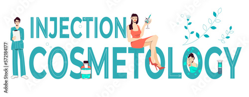 Injection Cosmetology Text Horizontal Banner