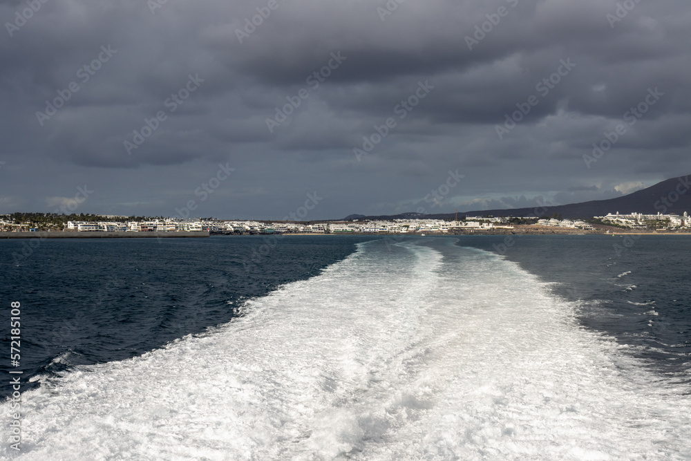 View from boat on Lanzarote, Spain