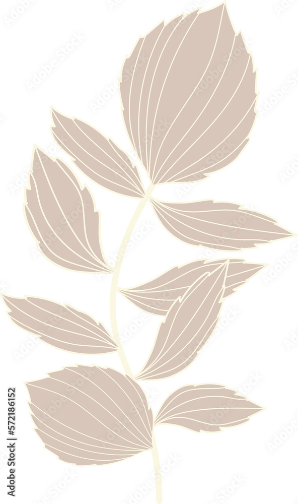 Brown leaf branch line art