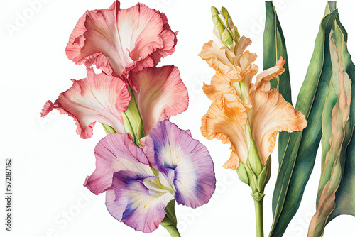 Gladiolus Flowers  Illustration  Generative AI