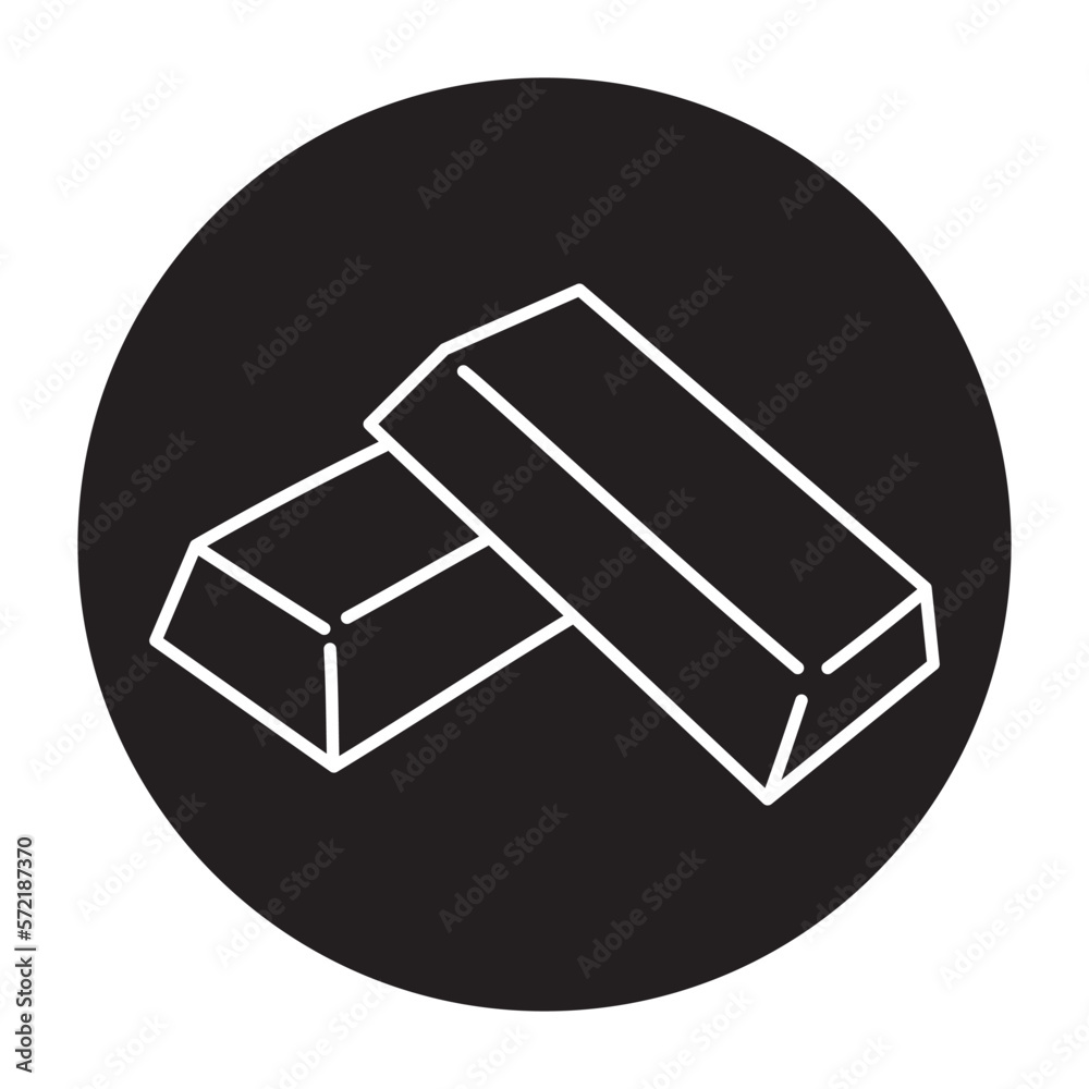 Silver bars color line icon. Precious stones. Silver bars color line icon. Precious stones.