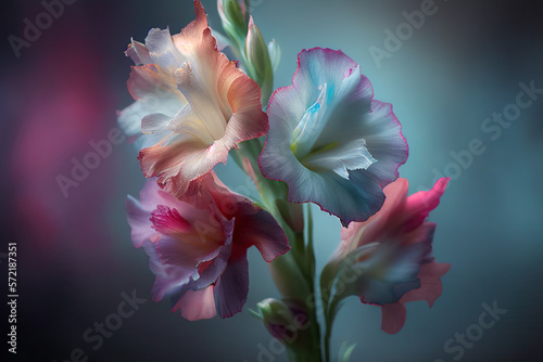 Gladiolus Flowers, Illustration, Generative AI © Vig