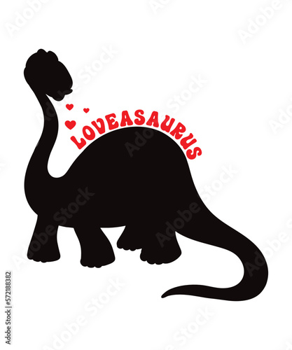 Fototapeta Naklejka Na Ścianę i Meble -  Loveasaurus, Happy valentine shirt print template, 14 February typography design