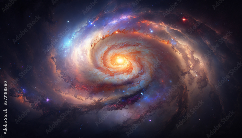 Nebula in cosmos. Supernova, galaxy, universe wallpaper. AI