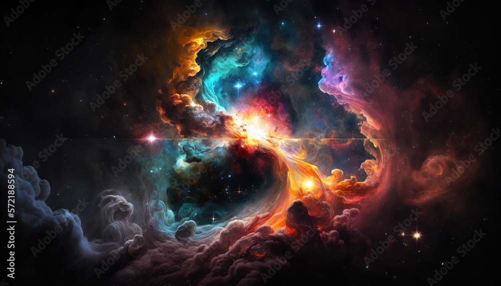 Galaxy, supernova, universe wallpaper. AI