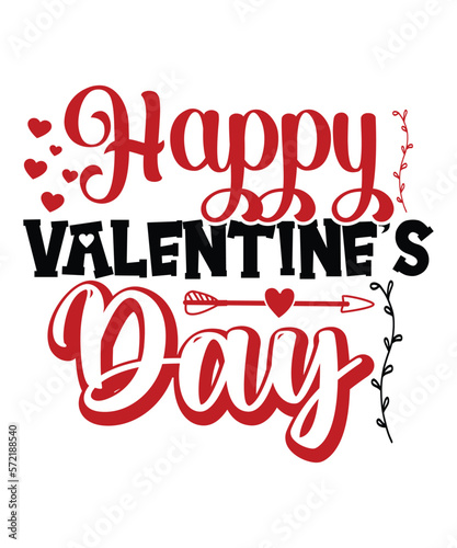 Happy Valentine's Day, Happy valentine shirt print template, 14 February typography design
