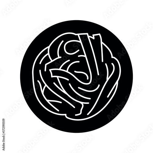 Tagliatelle pasta color line icon. Italian food.