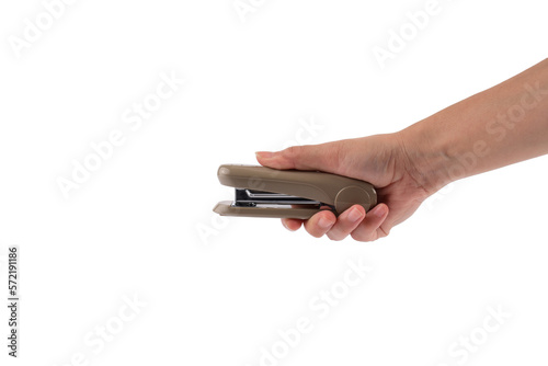 Stapler Pliers and a hand on a transparent background