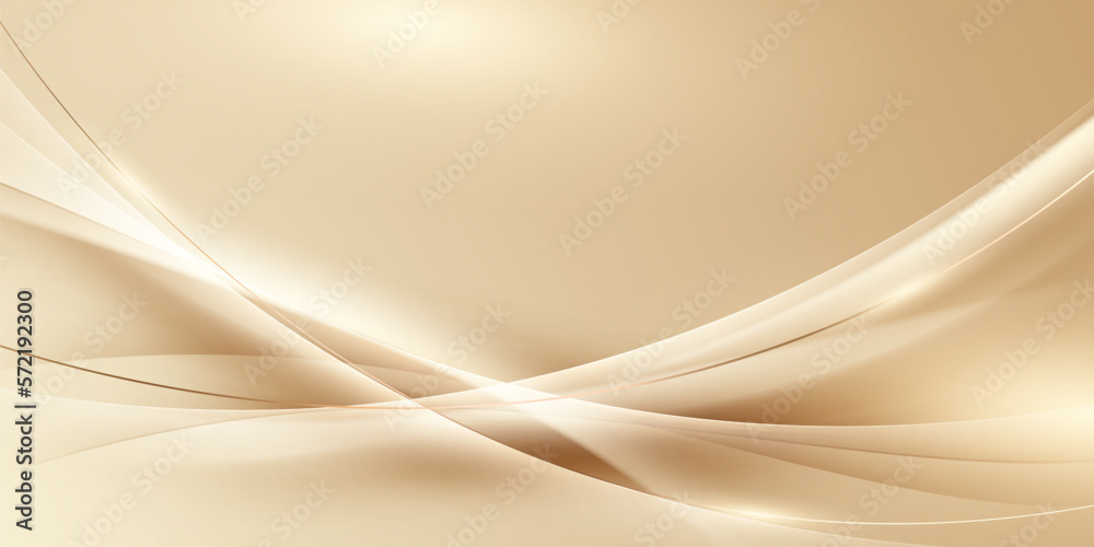 Elegant brown background with luxury golden elements Modern 3D Abstract Vector Illustration Design