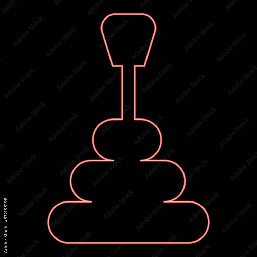 Neon gearbox manual shift automatic transmission red color vector illustration image flat style Neon gearbox manual shift automatic transmission red color vector illustration image flat style