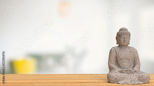 The stone buddha for religious concept 3d rendering