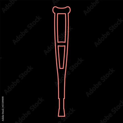 Neon crutch red color vector illustration image flat style