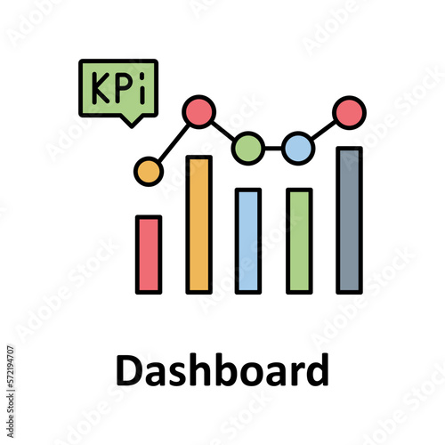 Rout map Outline with fill Color vector icon that can easily modify or edit 

