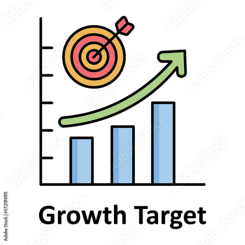 Growth settings Outline with fill Color vector icon that can easily modify or edit

