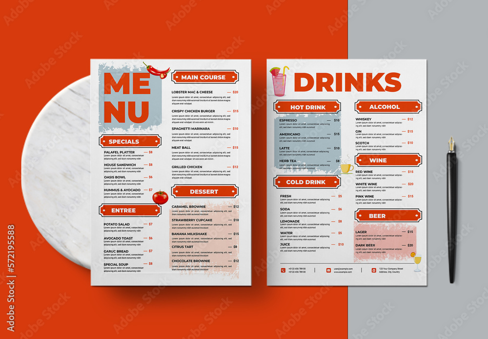 Food Menu Design Template Stock Template | Adobe Stock