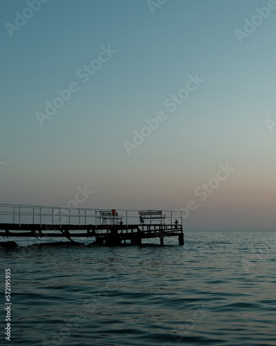 pier on blue hour
